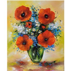 Картина Полски цветя Макове Маслена живопис