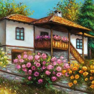 Картина Маслена Живопис Пролет на село ароматни рози