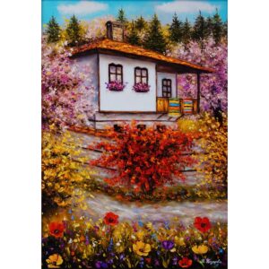 Картина Принт Китна Селска къща Пролет на село