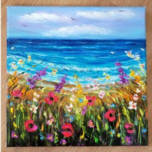 КАРТИНА МАСЛЕНА ЖИВОПИС ЦВЕТЯ ФЛОРАЛНА КАРТИНА МАКОВЕ