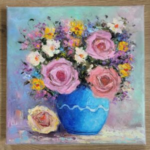 КАРТИНА МАСЛЕНА ЖИВОПИС ЦВЕТЯ ФЛОРАЛНА КАРТИНА МАКОВЕ